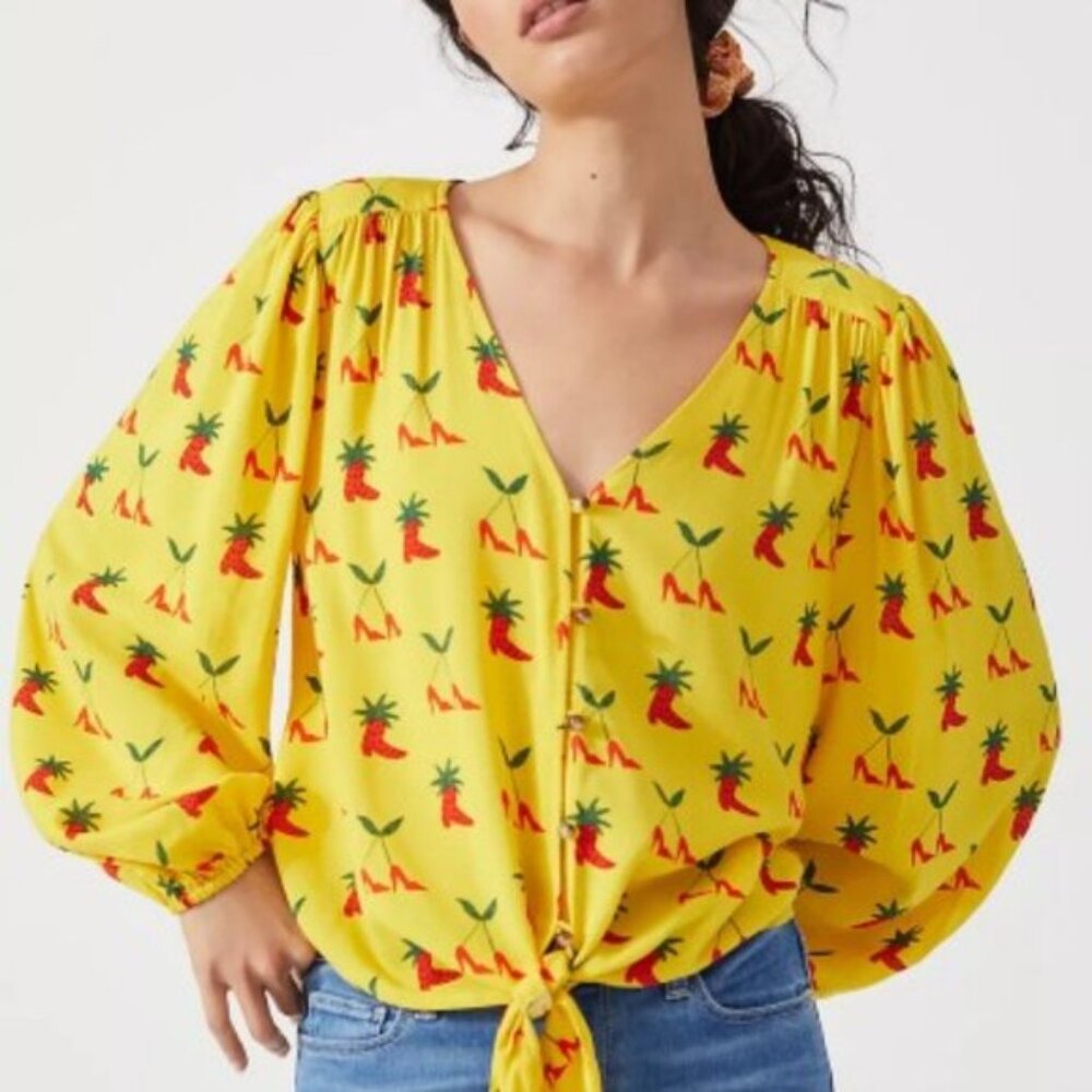 Anthropologie Kendra Dandy Dreamer Blouse SZ 14